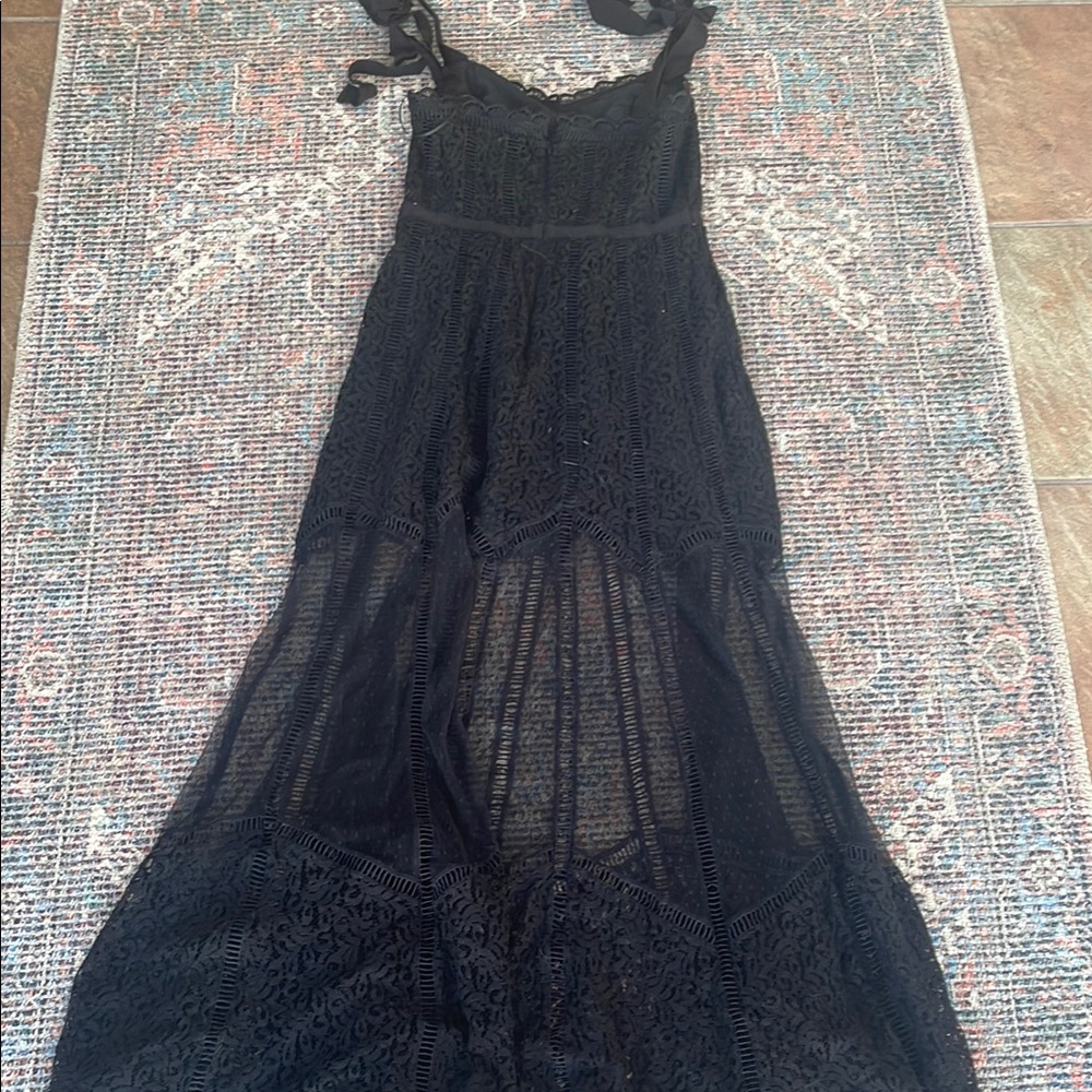 Gianni Bini Black Sheer Lace Maxi Dress - Picture 9 of 10